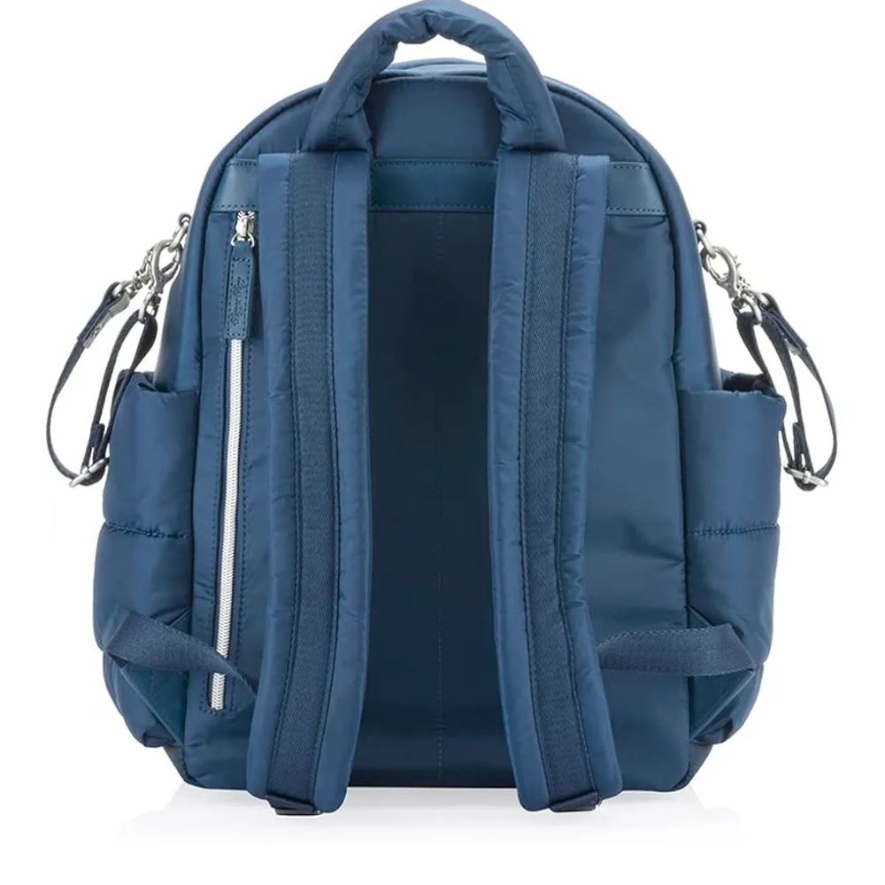 Itzy Ritzy Blue Backpack with Soft Fabric and Rounded Design - Picture 3 of 3